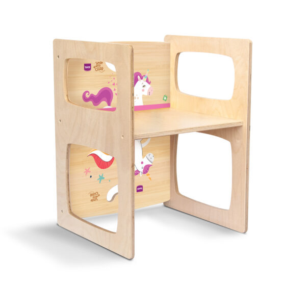 montessori chair, wooden Montessori chair for children, colored and printed